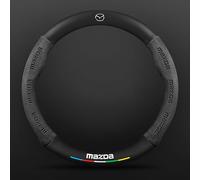 JUZELY Coprivolante Auto per Mazda 3/6/8/CX30/CX4/CX5 Axela CX8 CX3, Coprivolante in Pelle Microfibra Traspirante e Antiscivolo, Durevole Copri sterzo Auto Accessori Auto Interno,Genuine Leather-A