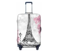 JUZGTSIT Blue Lilac Daisy Chrysanthemum Flowers for Kids and Adult Eiffel #01, XL (Fit 30-32 Inch) Elastic Luggage Cover Protector, Eiffel #02, S, Classico