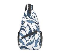 JUZGTSIT Borsa a tracolla multiuso con squalo, zaino a tracolla per donne e uomini, per viaggi, escursionismo, zaino da giorno, Shark-5 moderno