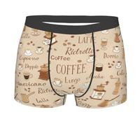 JUZGTSIT Boxer da uomo, traspiranti, morbidi, leggeri, elasticizzati, biancheria intima per uomini e adolescenti, Ora del caffè, M