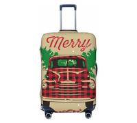 JUZGTSIT Colorato Tie Dye Stained Glass 2 Christmas Gold Deers, Medio Elastico Bagagli Copertura Valigie Coperture Protector, Natale Vintage Red Truck, L, Classico