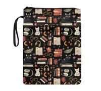 JUZGTSIT Copertina per libri con occhiali per gatti con tasca frontale e cinturino per maniglia, custodia multifunzione, organizer con copertina rigida, regali per gli amanti degli accessori per la