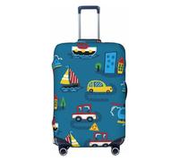 JUZGTSIT Copertura elastica per valigie con fenicotteri tropicali della giungla tropicale e frutti estivi, misura media, Trasporti Con Edifici, XL, Classico