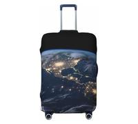 JUZGTSIT Copertura elastica per valigie con scritta "Earth from the Outer Space", approvata TSA, adatta per valigie da 45,7 - 81,7 cm, Nero , S, Classico
