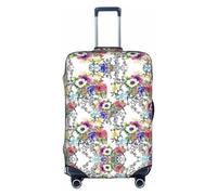 JUZGTSIT Copertura elastica per valigie con stampa di fiori selvatici, uccelli, foglie e rami da giardino, adatta per valigie da 45,7 - 71 cm, bianco, S, Classico