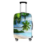 JUZGTSIT Copertura elastica per valigie con stampa di paesaggi marini (S (45,7-50,8 cm), albero di cocco 3, Spiaggia, S, Classico