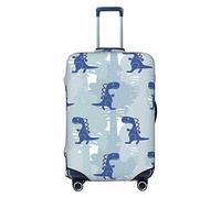 JUZGTSIT Copertura elastica per valigie da 56 a 61 cm, con stampa a colori blu Dino, bianco, L, Classico