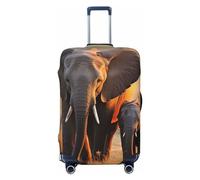 JUZGTSIT Cute Elephant Baby and Mum for TSA Approved, Fit 45-81,7 cm elastico bagagli copertura valigia Protector, Nero , S, Classico