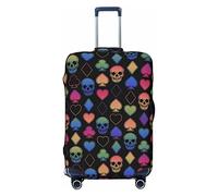 JUZGTSIT Diversi colori di carte e teschi per il caso del tronco si applicano a 19 "-32" x-large elastico bagagli copertura valigia copre Protector, Nero , XL, Classico