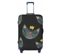 JUZGTSIT Floreale con farfalle fenicottero e ananas, grande copertura elastica per valigie, Volti del Gatto, M, Classico