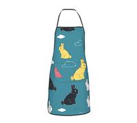JUZGTSIT Grembiule unisex colorato cosmo UFO alieno astronavi nero teen grembiule per chef, casa, cucina, pittura, giardinaggio, barbecue, 2, Taglia unica