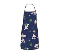 JUZGTSIT Grembiule unisex colorato cosmo UFO alieno astronavi nero teen grembiule per chef, casa, cucina, pittura, giardinaggio, barbecue, 3, Taglia unica