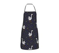 JUZGTSIT Grembiule unisex colorato cosmo UFO alieno astronavi nero teen grembiule per chef, casa, cucina, pittura, giardinaggio, barbecue, 10, Taglia unica