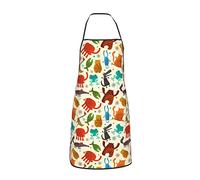 JUZGTSIT Grembiule unisex colorato cosmo UFO alieno astronavi nero teen grembiule per chef, casa, cucina, pittura, giardinaggio, barbecue, 5, Taglia unica