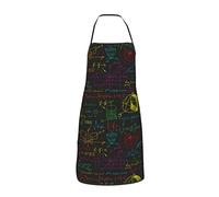 JUZGTSIT Grembiule unisex con formule matematiche e scienze, lavagna nera, per chef, casa, cucina, pittura, giardinaggio, barbecue, 7, Taglia unica