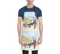 JUZGTSIT Grembiule unisex da cameriera, regolabile, impermeabile, per chef, casa, cucina, pittura, giardinaggio, barbecue, Era aerea di Aviatio, Taglia unica