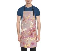 JUZGTSIT Grembiule unisex in marmo rosa oro regolabile cameriera impermeabile per chef, casa, cucina, pittura, giardinaggio, barbecue, Marmo Oro Rosa, Taglia unica