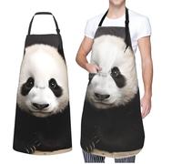 JUZGTSIT Grembiule unisex regolabile con panda bianco e nero, regolabile, impermeabile, per chef, casa, cucina, pittura, giardinaggio, barbecue