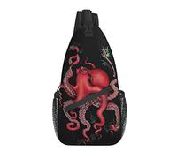 JUZGTSIT Red Squid Sling zaino spalla zaino petto pack causale Crossbody Daypack per donne uomini