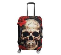 JUZGTSIT Skull Rose-Red per Carry on per TSA Approved Sleeve Fits 18-32 Inch Style, Small Elastic Luggage Cover Protector, Stile:, S, Classico