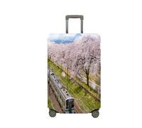 JUZGTSIT Train Print (Village, L (66-71 cm)) Copertura elastica per valigie, Sakura 1, M, Classico
