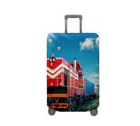 JUZGTSIT Train Print (Village, L (66-71 cm)) Copertura elastica per valigie, Treno Rosso, M, Classico