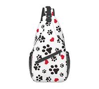 JUZGTSIT Zainetto unisex con zampa di cane e gatto e cuore, borsa a tracolla per uomo e donna