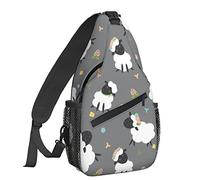 JUZGTSIT Zaino a tracolla unisex con pecore e agnelli, borsa a tracolla per uomo e donna