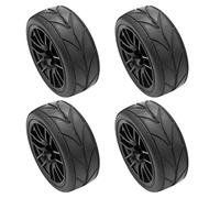 Jvareaty 4 Pezzi 1/10 Gomma Pneumatico Rc Corse Carrello Pneumatico su Ruota Cerchio Fit per 9068-6081 Rc Auto Parte