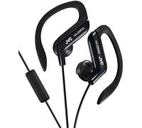 JVC Auricolari Sport con Clip Regolabile, Antisudore e Antischizzo (IPX2), Cavo 1.2 M, con Microfono e Telecomando a Pulsante Singolo, Compatibile con Iphone/Blackberry/Android, Auricolari Bass Boost, Nero