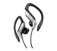 JVC Auricolari Sport con Clip Regolabile, Antisudore e Antischizzo (IPX2), Cavo 1.2 M, Silver