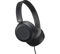 JVC Cuffie leggere con suono potente, microfono e telecomando (nero)
