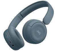 JVC Cuffie wireless HA-S59W-A con batteria da 50 ore, cuscinetti auricolari morbidi, design pieghevole, Bluetooth 5.3, Multipoint, App -EQ e microfono, Blu retrò