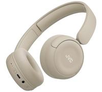 JVC Cuffie wireless HA-S59W-C con batteria da 50 ore, cuscinetti auricolari morbidi, design pieghevole, Bluetooth 5.3, Multipoint, app -EQ e microfono, Beige opaco