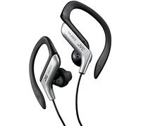 JVC HA-EB75-SN-U Auricolari Sport con Clip Regolabile, Ideali per l'utilizzo in palestra o corsa, Antisudore e Antischizzo (IPX2), Cavo lungo 1,2 m con plug compatibile con iPhone, Argento