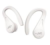 JVC HA-EC25T, Auricolari sportivi senza fili, leggeri e compatti, batteria a lunga durata (fino a 30 ore), suono con controller magnetico al neodimio, resistenza all'acqua (IPX5), Bianco