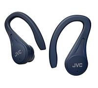 JVC HA-EC25T, Auricolari sportivi senza fili, leggeri e compatti, batteria a lunga durata (fino a 30 ore), suono con controller magnetico al neodimio, resistenza all'acqua (IPX5), Blu