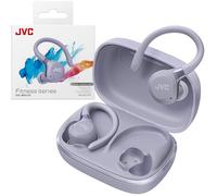 JVC HA-EC75T-V True Wireless Sport Earbuds con ganci regolabili, ANC, Modalità Ambient, IP57 impermeabili, 40h autonomia, EQ via app, bassa latenza e microfono integrato - Viola