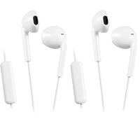 JVC HA-F17M-W-U Cuffie auricolari In-ear, a prova di sudore (IPX2), Microfono e telecomando a un pulsante integrati, cavo di 1m colorato con spinotto sottile, Bianco (Confezione da 2)