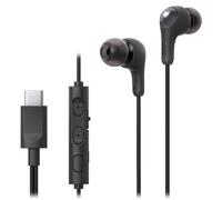 JVC HA-FR9UC-B, Auricolari USB-C™ Gumy Connect con telecomando con pulsanti facili da premere e microfono on/off, Nero