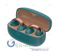 JVC Nearphones HA-NP1T-H, Cuffie in stile Earcuff con archetto lucido, vestibilità comoda, connessione multipoint, Bluetooth 5.3, autonomia di 24 ore, compatibili con app - Grigio Ghiaccio