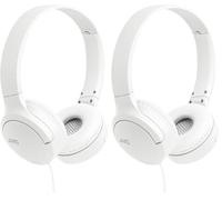 JVC HA-S33UC-W - Cuffie on-ear USB-C pieghevoli con padiglioni morbidi, slide switch, telecomando 3 tasti, chiamate nitide e cavo anti-groviglio; ideali per lavoro - Bianco (Confezione da 2)