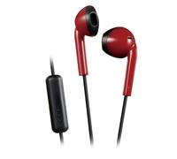 JVC HAF19MRB - Auricolari vintage IPX2 a prova di sudore, con microfono e telecomando (rosso/nero)