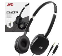 JVC HAS160MB HAS160MB - Cuffie piatte piatte e pieghevoli, con telecomando e microfono, connettore sottile da 3,5 mm, colore: Nero