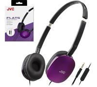 JVC HAS160MV - Cuffie piatte piatte e pieghevoli, con telecomando e microfono, connettore sottile da 3,5 mm, colore: Viola