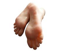 JVDDI Manichino Moo Piede Calze, plastica Arte Silicone Donna Uomo Unghie finte Display Osso Tarso Caviglia manichino Umano 3702(Wheat Toes No Bone,Left Foot)