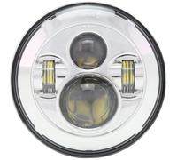 Jvdoipgd Faro Moto Faro Anteriore A LED DRL Nero Da 7 Pollici Per Moto Con Fascio Abbagliante/anabbagliante Per Street Per Glide Per Softail Per FLHX Per FLD(Cromo)