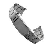 JVEIWAD Bracciale di ricambio for orologio Oyster in acciaio inossidabile da 13 mm, 17, 19 e 20, compatibile con cinturini for orologi Rolex donna uomo(Matte silver,18mm)
