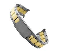 JVEIWAD Bracciale di ricambio for orologio Oyster in acciaio inossidabile da 13 mm, 17, 19 e 20, compatibile con cinturini for orologi Rolex donna uomo(Silver gold,20mm)
