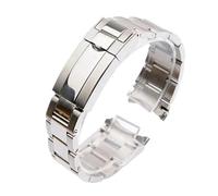 JVEIWAD Cinturini compatibili con Rolex SUBMARINER DAYTONA Yacht-Master GMT Cinturino for orologio chiusura Glidelock Bracciale in acciaio inossidabile 904L da 20 mm 21(Silver,20mm)